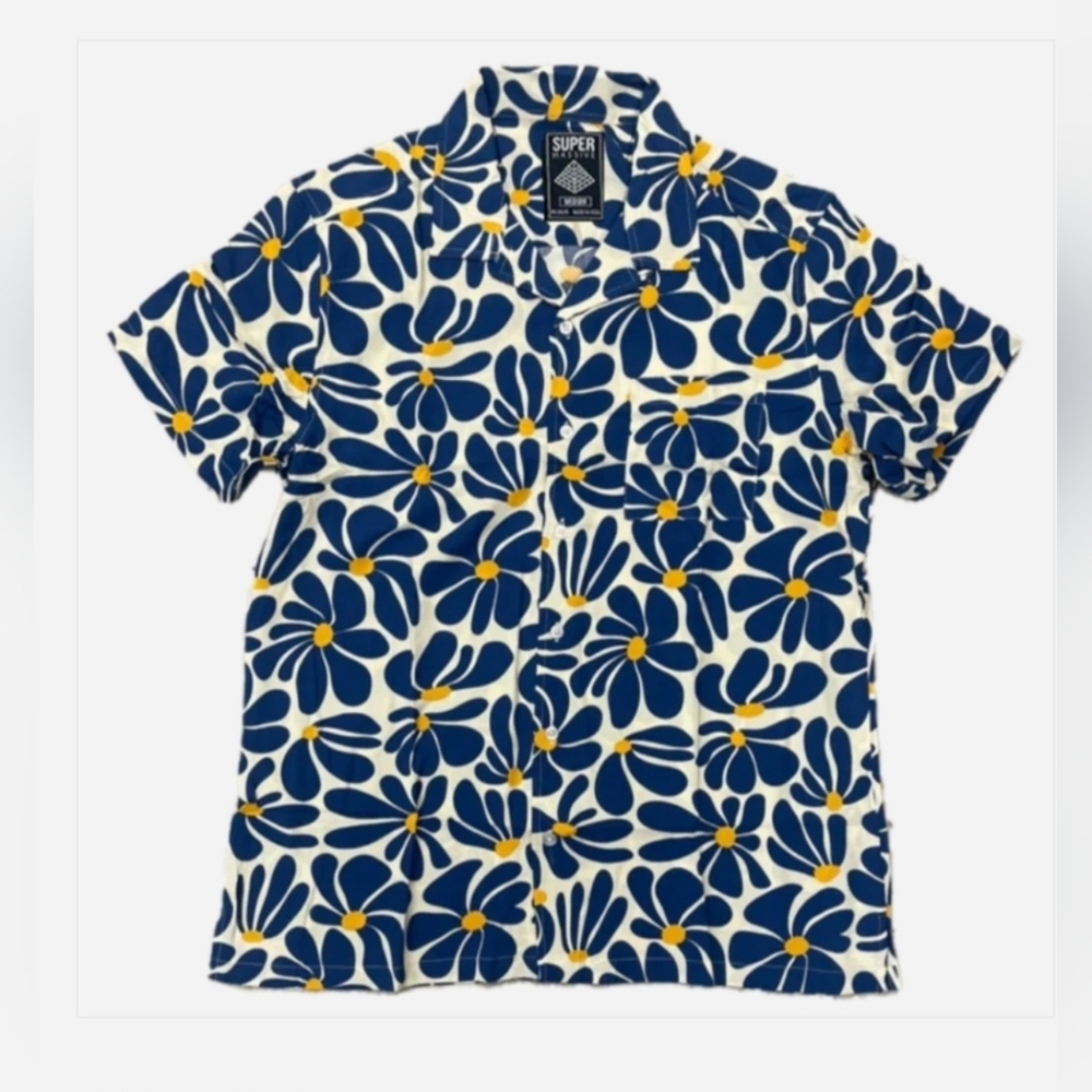 Madhappy Blue and Yellow Floral Men's Shirt